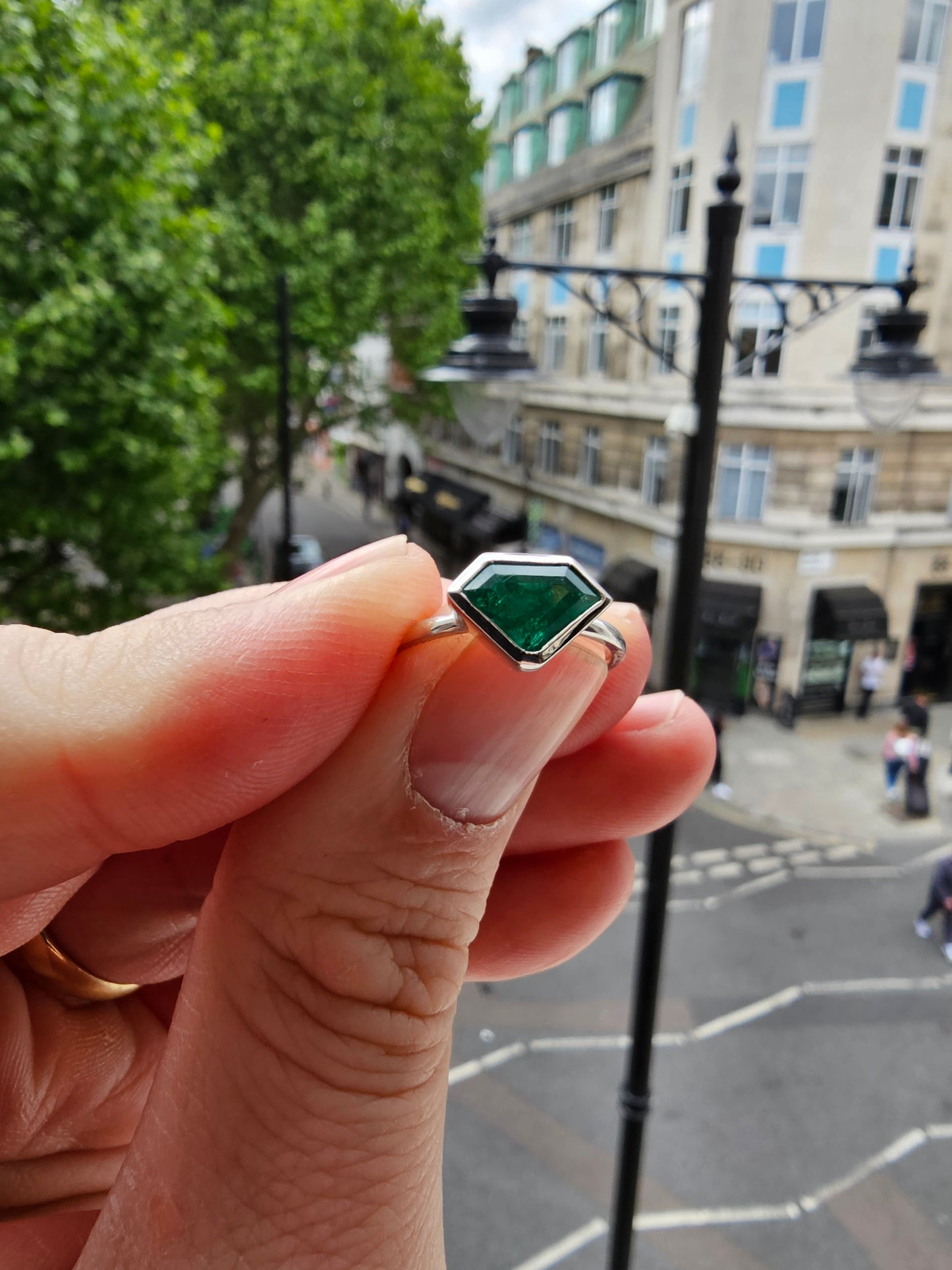 Fantasy Cut Emerald Ring