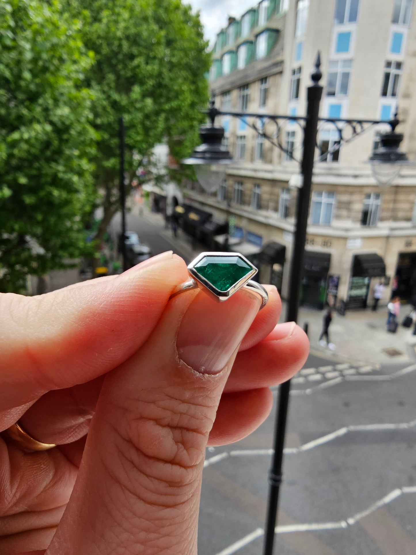 Fantasy Cut Emerald Ring