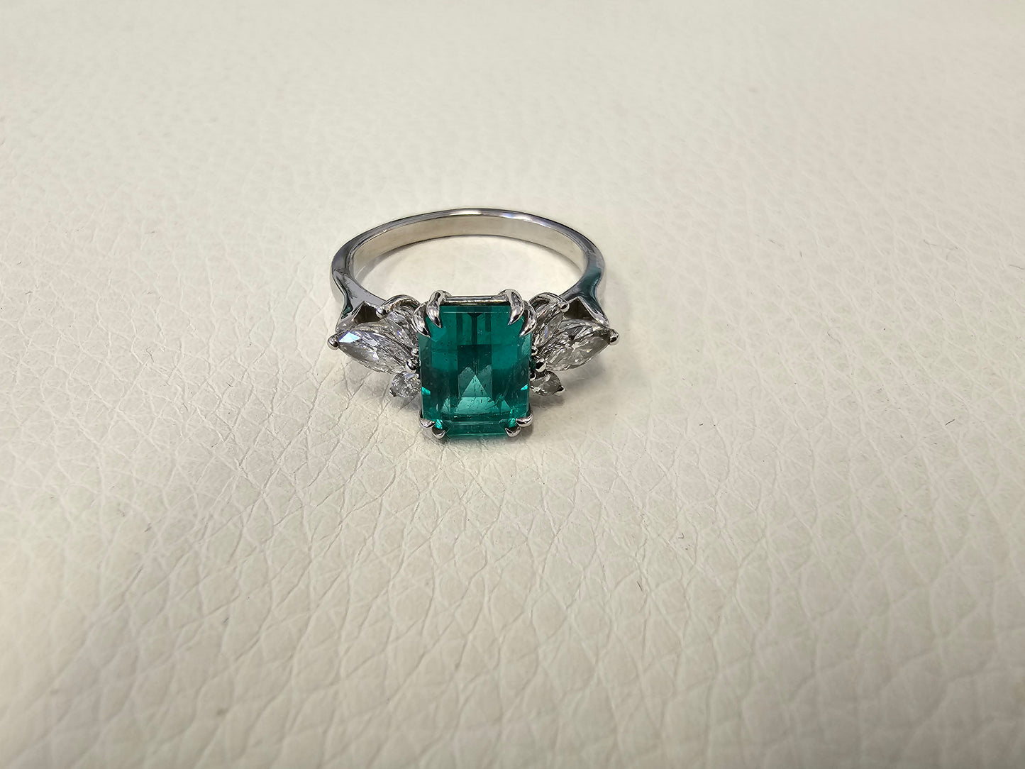 Flowering Emerald and Diamond Ring