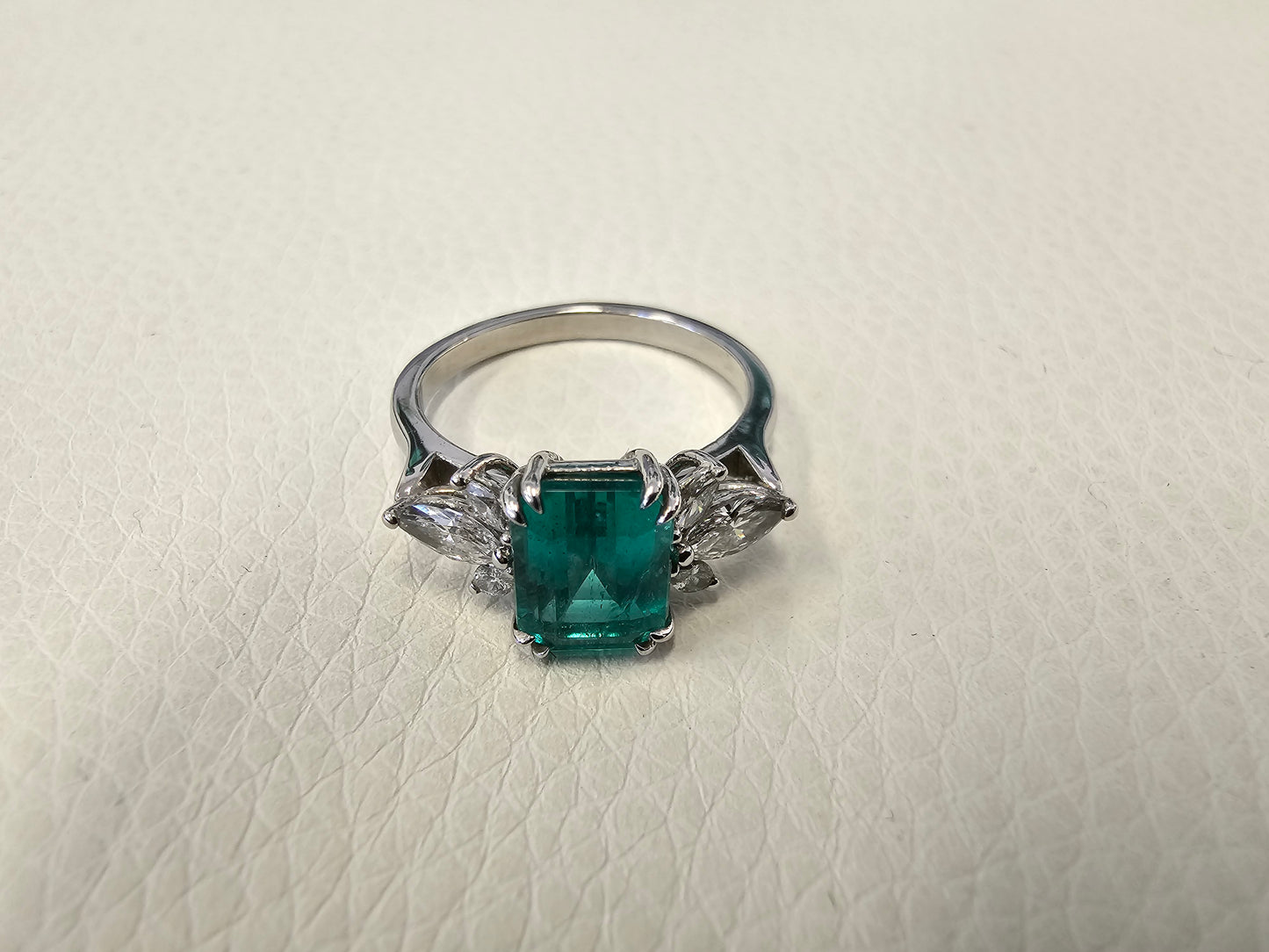 Flowering Emerald and Diamond Ring