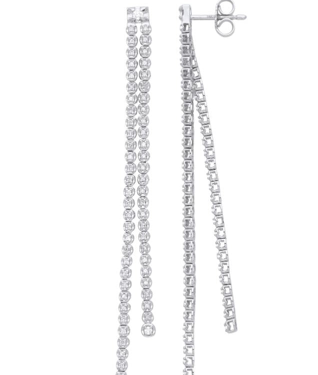 Diamond Point Drop Earrings