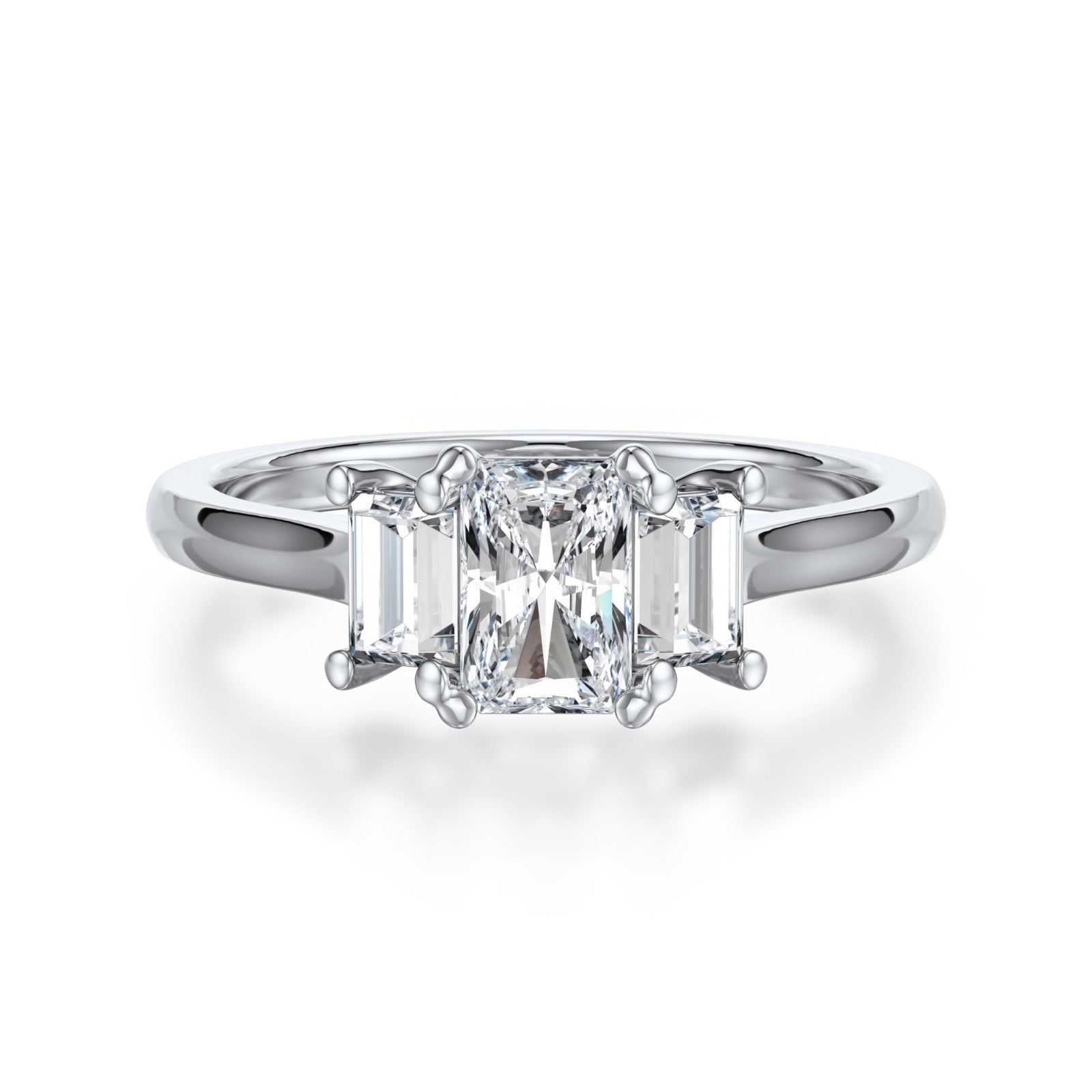 Radiant Trilogy Diamond ring in Platinum