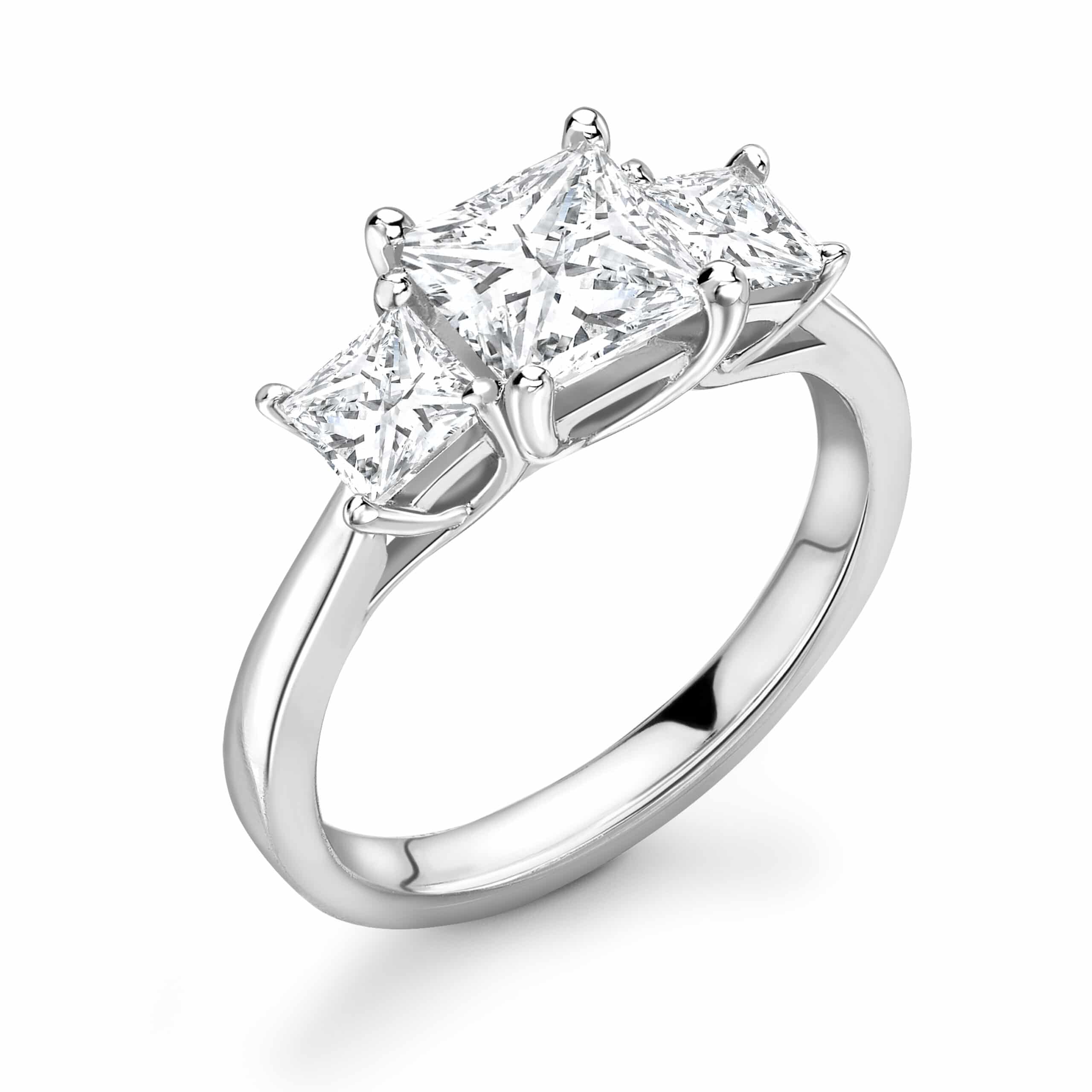 Princess Trilogy Diamond ring in Platinum