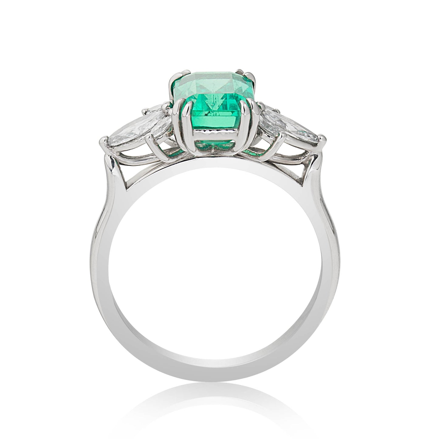 Flowering Emerald and Diamond Ring