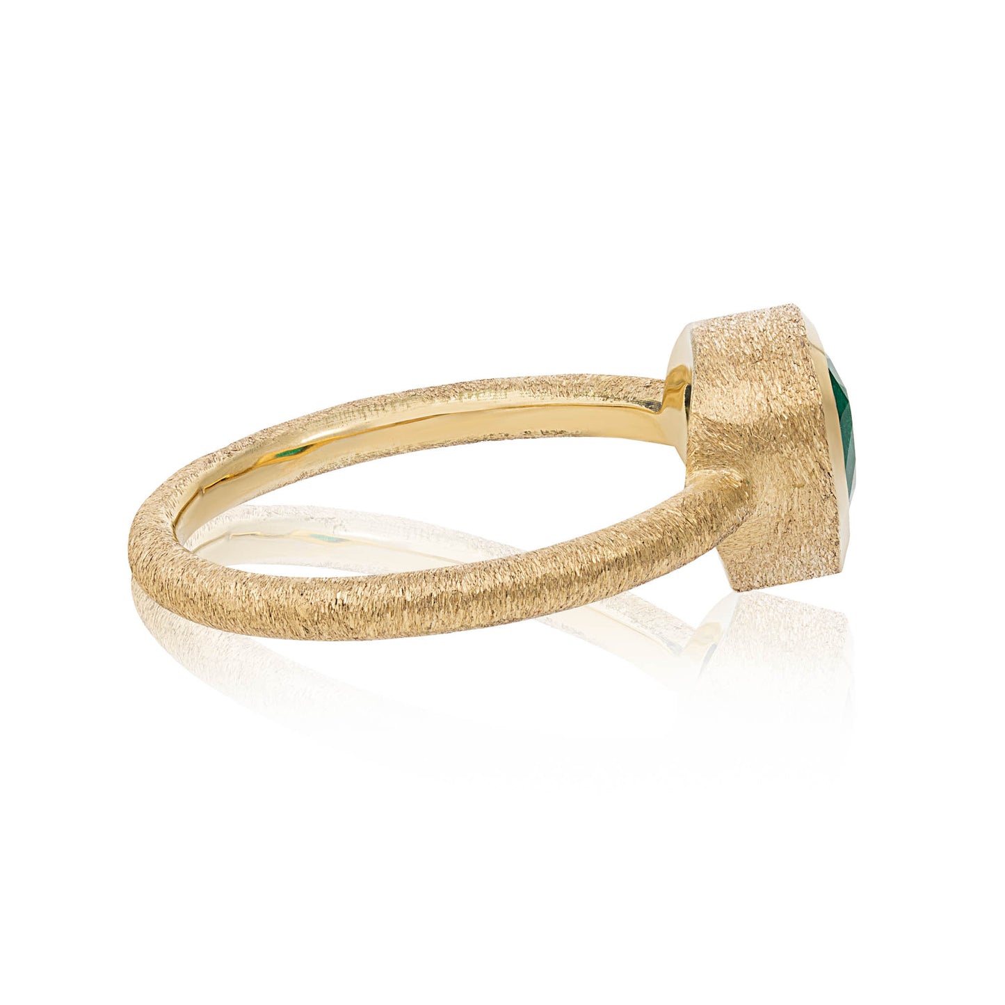 Tear Cut Emerald Ring