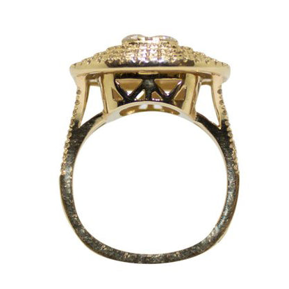 Diamond Centre Stone Cluster Ring