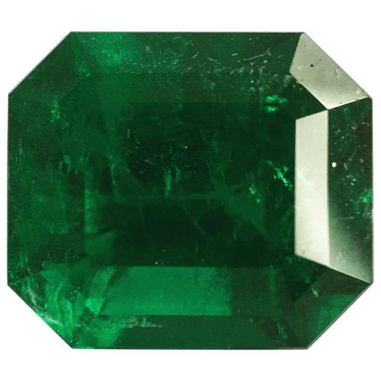Emerald Cut 2.93 Carat, Certified Natural Muzo Colombian Emerald
