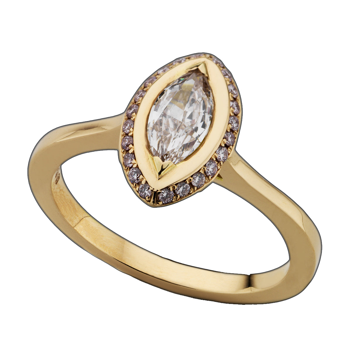 Marquise Fancy Brown/Pink Diamond Ring