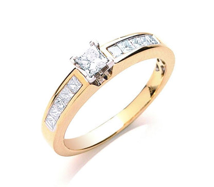 Princess Cut Diamond Pave Ring