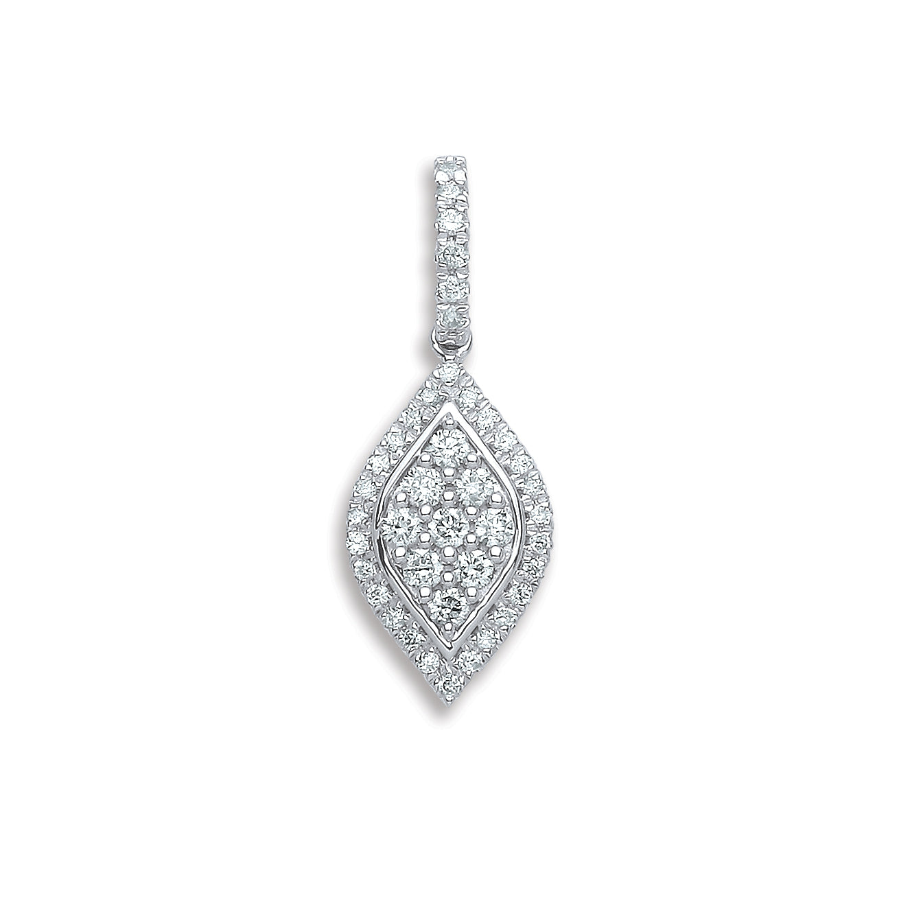 White Gold Diamond Drop Pendant