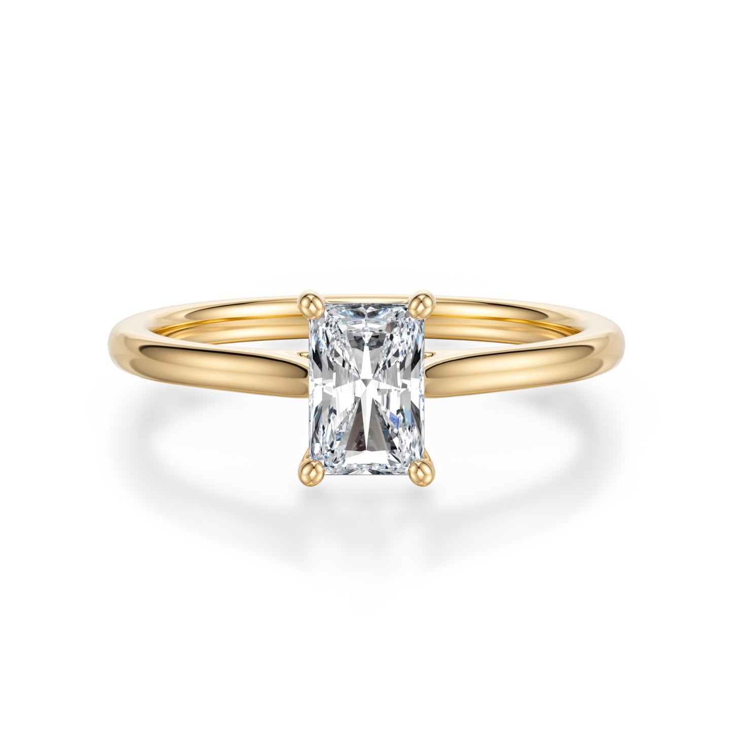 Radiant Solitaire Diamond ring in Gold