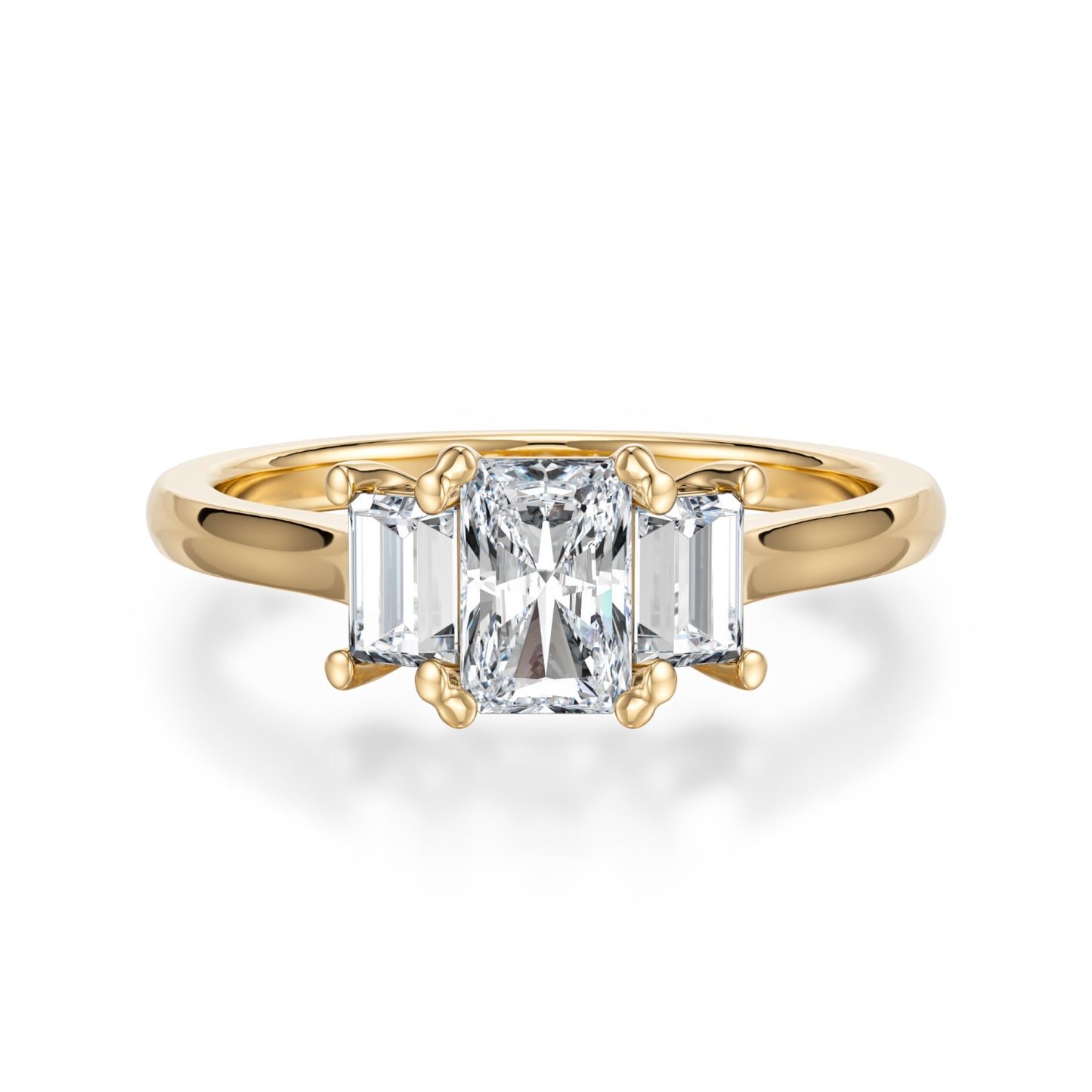 Radiant Trilogy Diamond ring in Gold