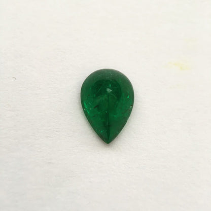 Green Emerald 1.58, Pear Cabochon Cut