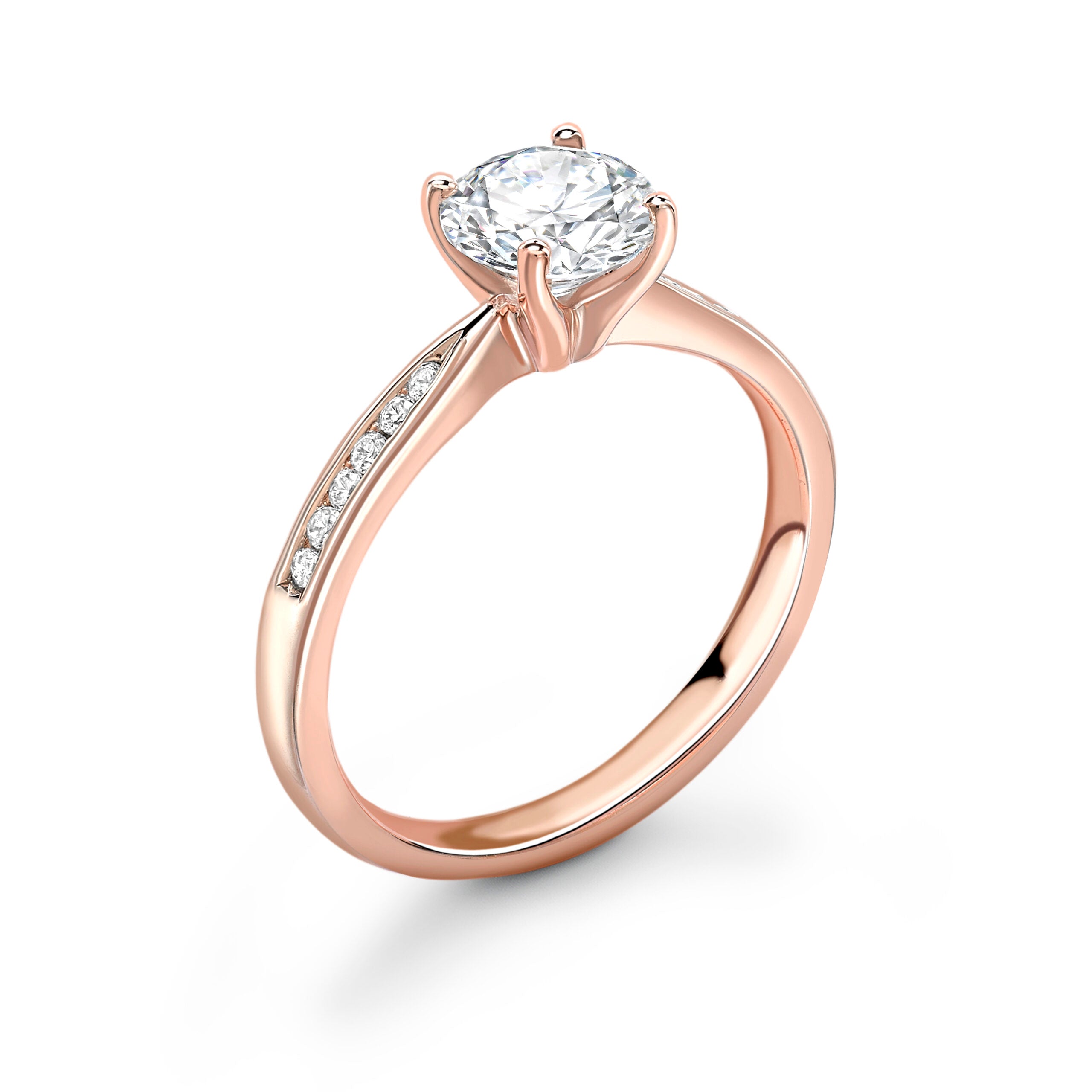 Round Pave Diamond ring in Rose Gold
