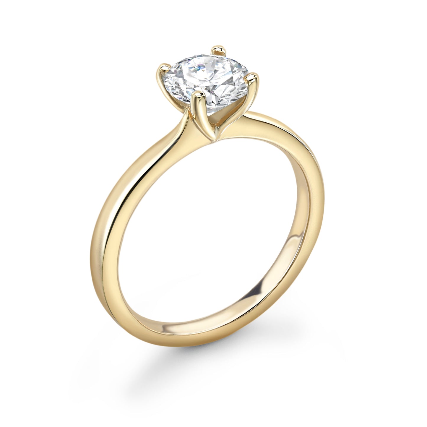 Round Solitaire Diamond ring in Gold