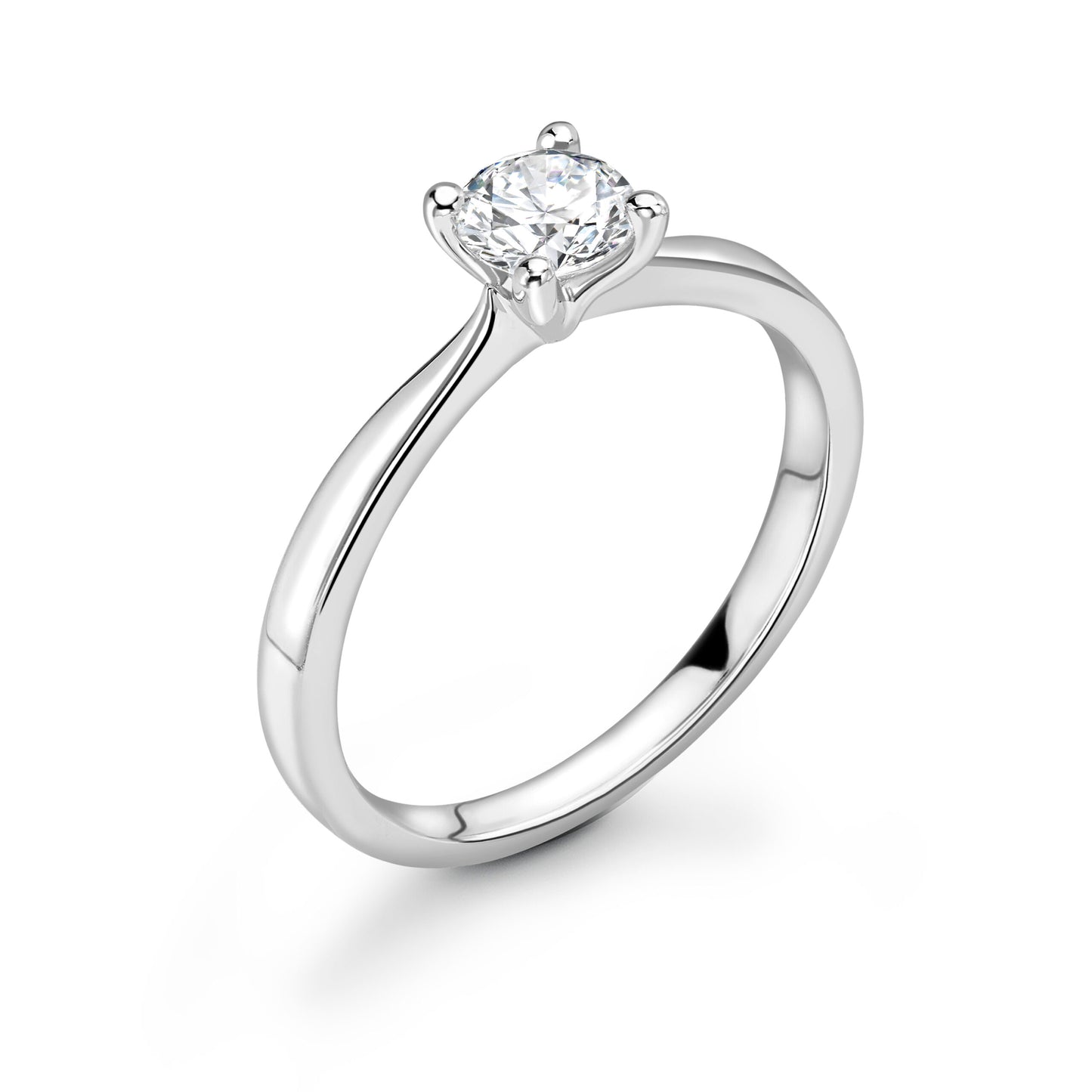 Round Solitaire Diamond ring in Platinum