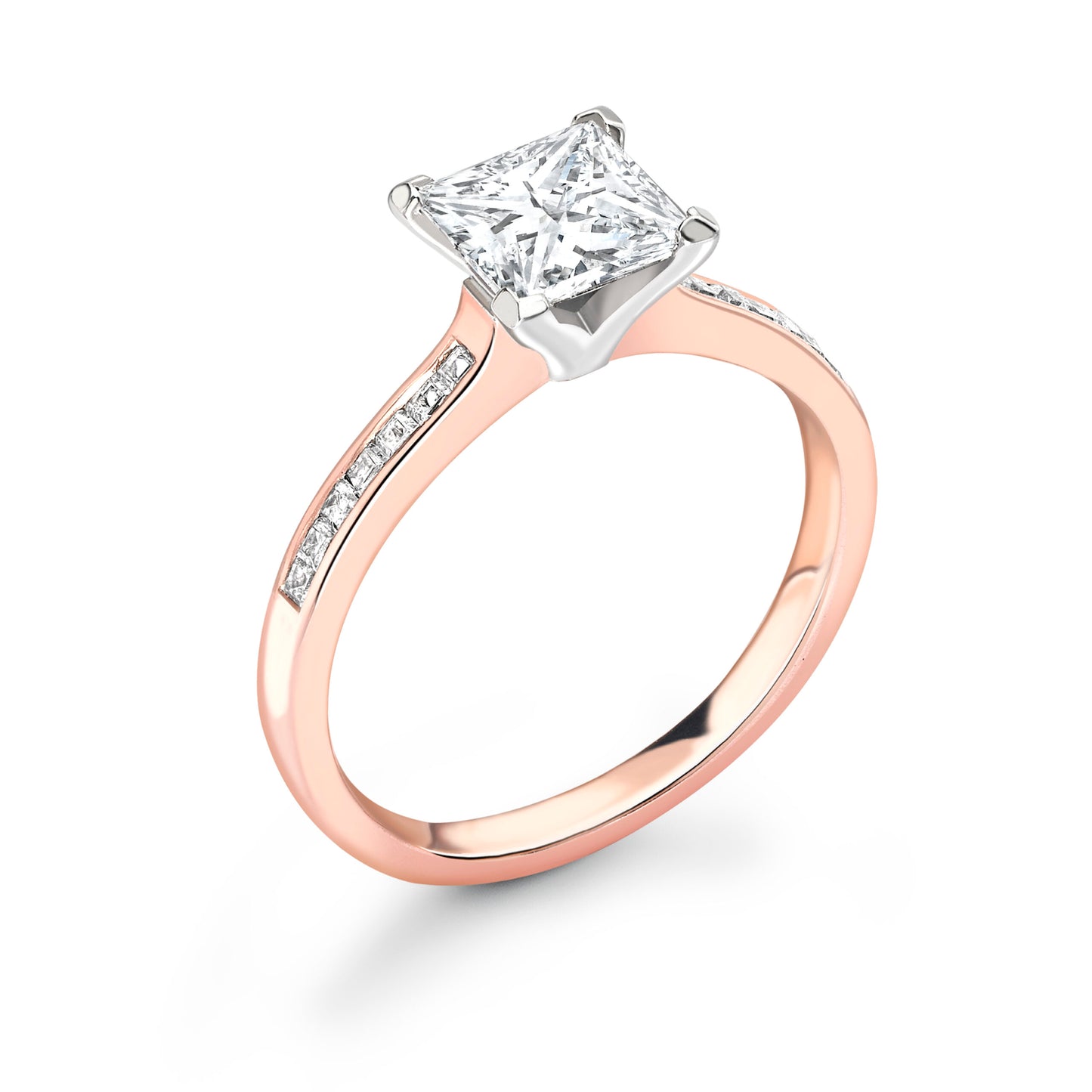 Princess Pave Diamond ring in Rose Gold