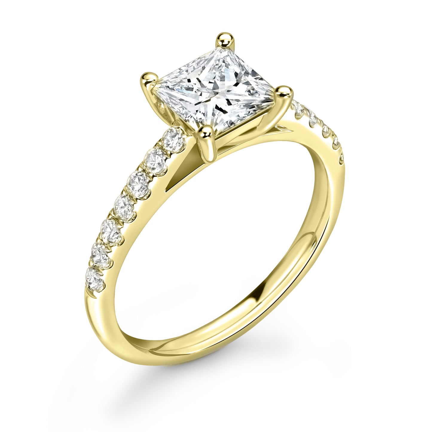 Princess Pave Diamond ring in Gold