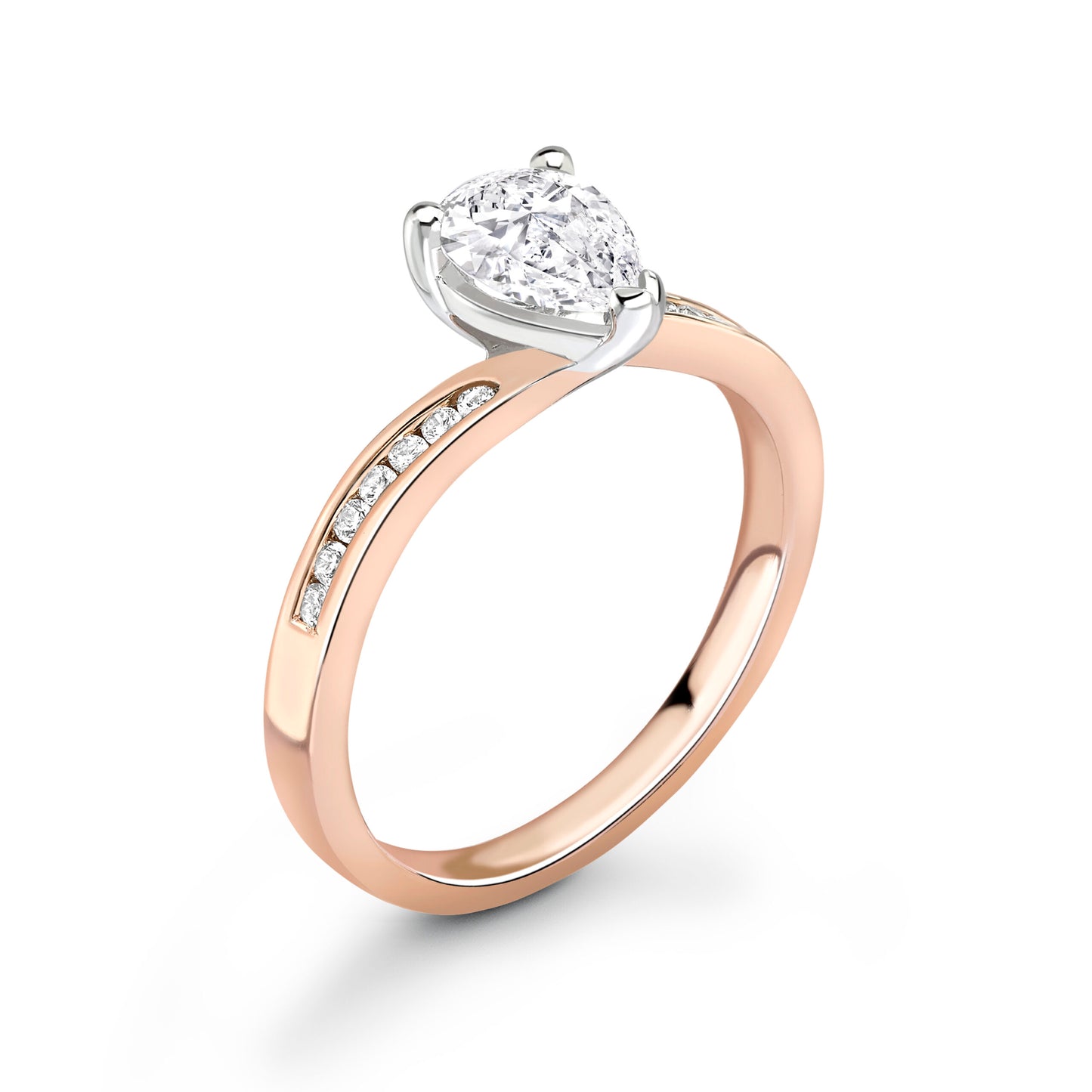 Pear Pave Diamond ring in Rose Gold
