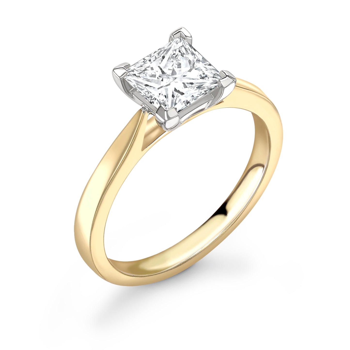 Princess Solitaire Diamond ring in Gold
