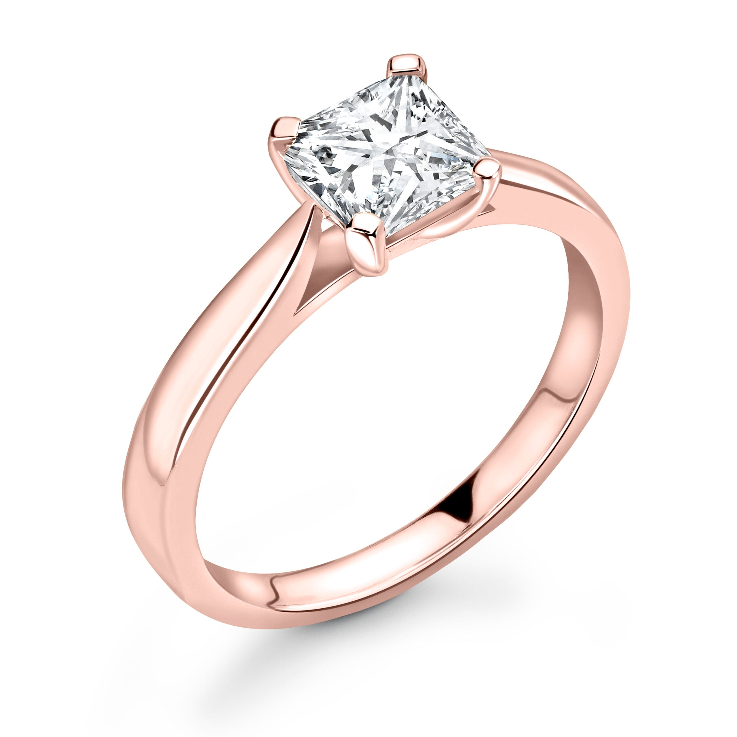 Princess Solitaire Diamond ring in Rose Gold