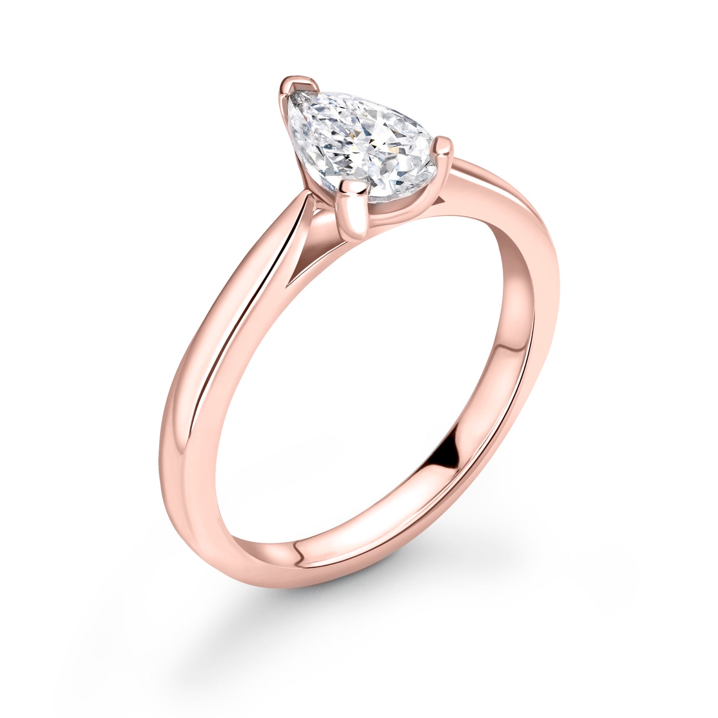 Pear Solitaire Diamond ring in Rose Gold