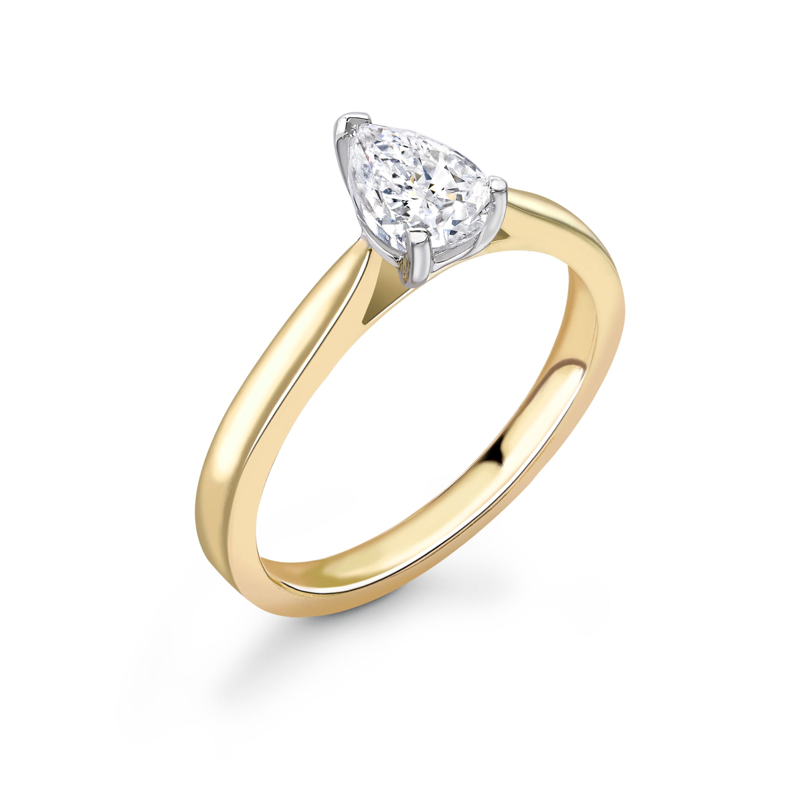 Pear Solitaire Diamond ring in Gold