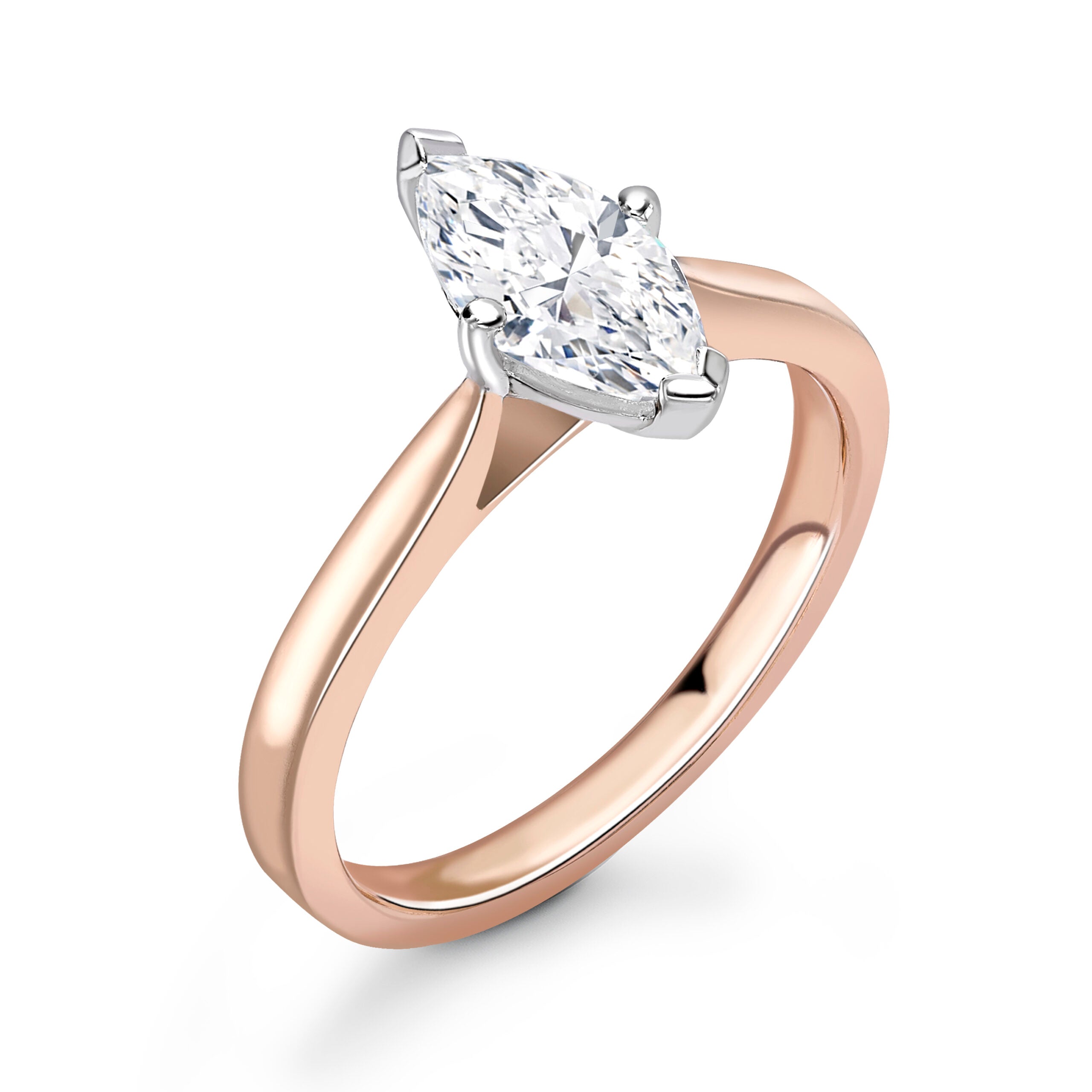 Marquise Solitaire Diamond ring in Rose Gold