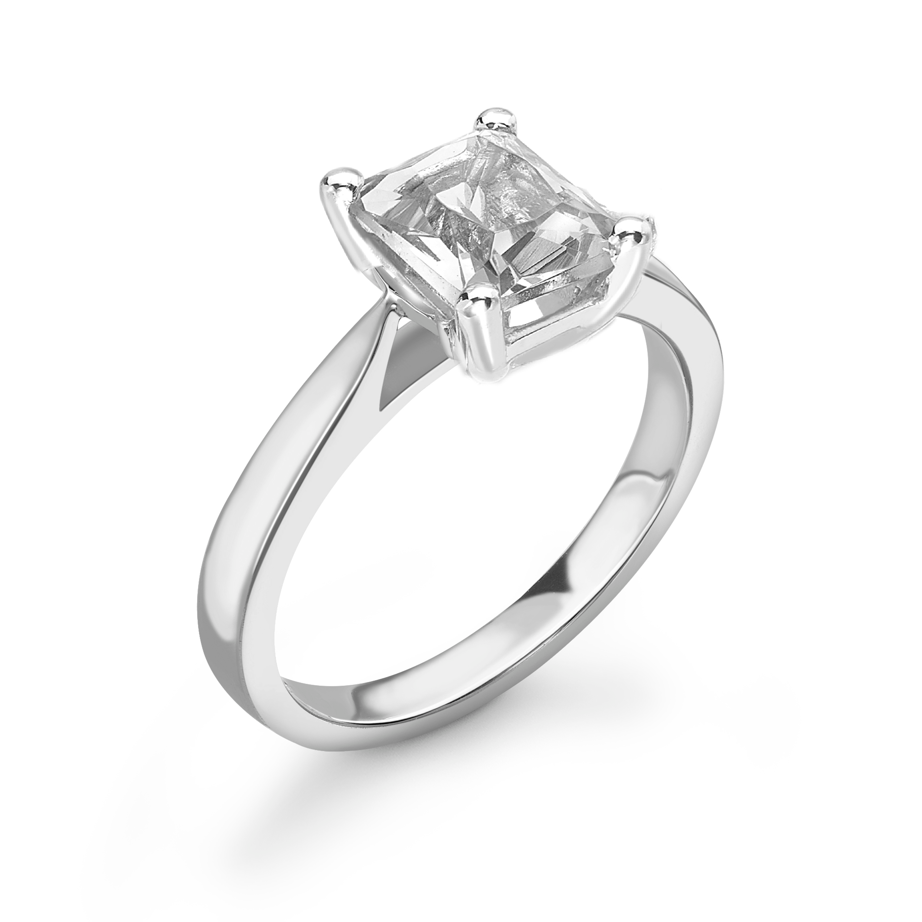 Cushion Solitaire Diamond ring in Platinum