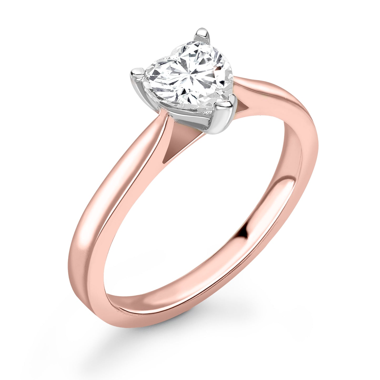 Heart Solitaire Diamond ring in Rose Gold