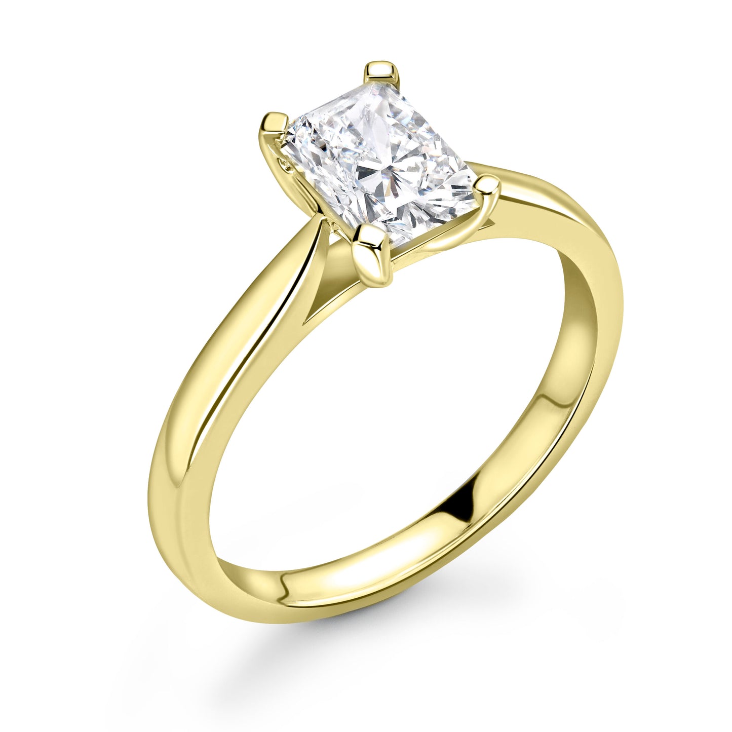 Emerald Solitaire Diamond ring in Gold