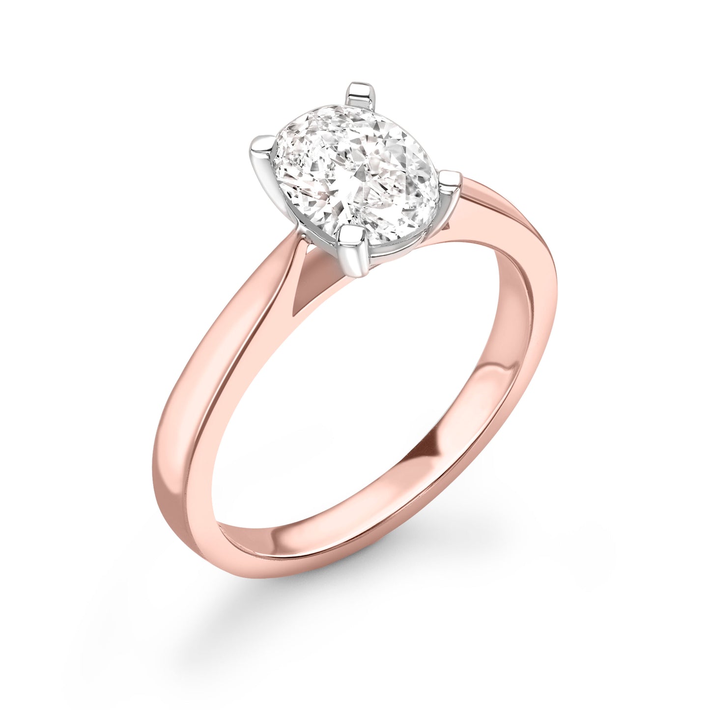 Oval Solitaire Diamond ring in Rose Gold