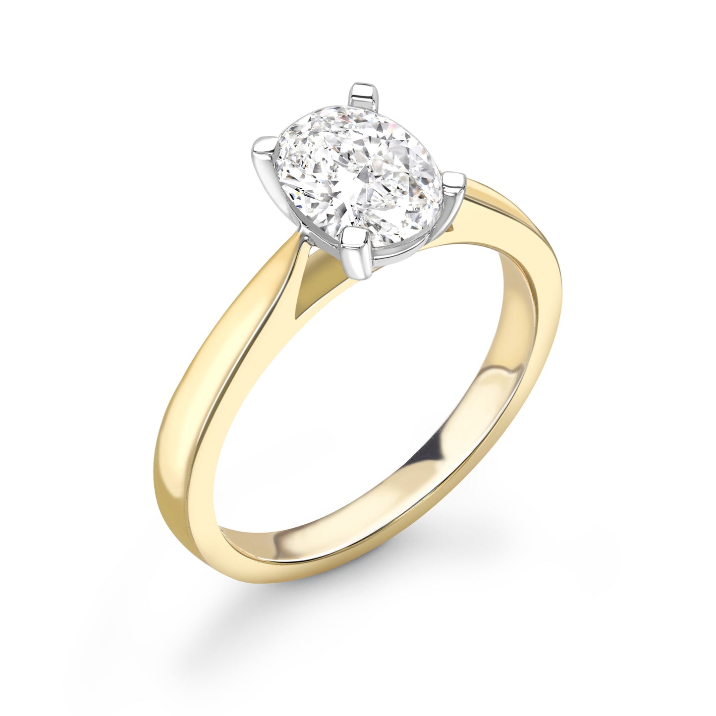 Oval Solitaire Diamond ring in Gold