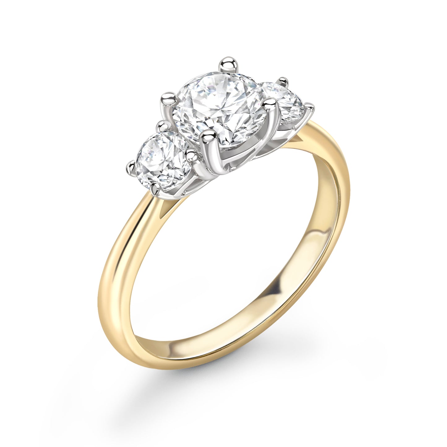 Round Trilogy Diamond ring in Gold