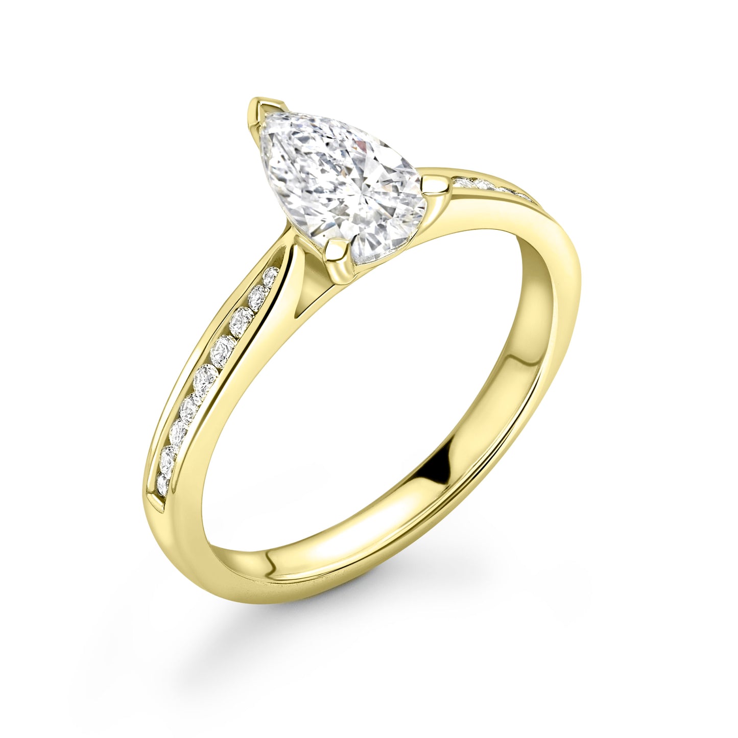 Pear Pave Diamond ring in Gold