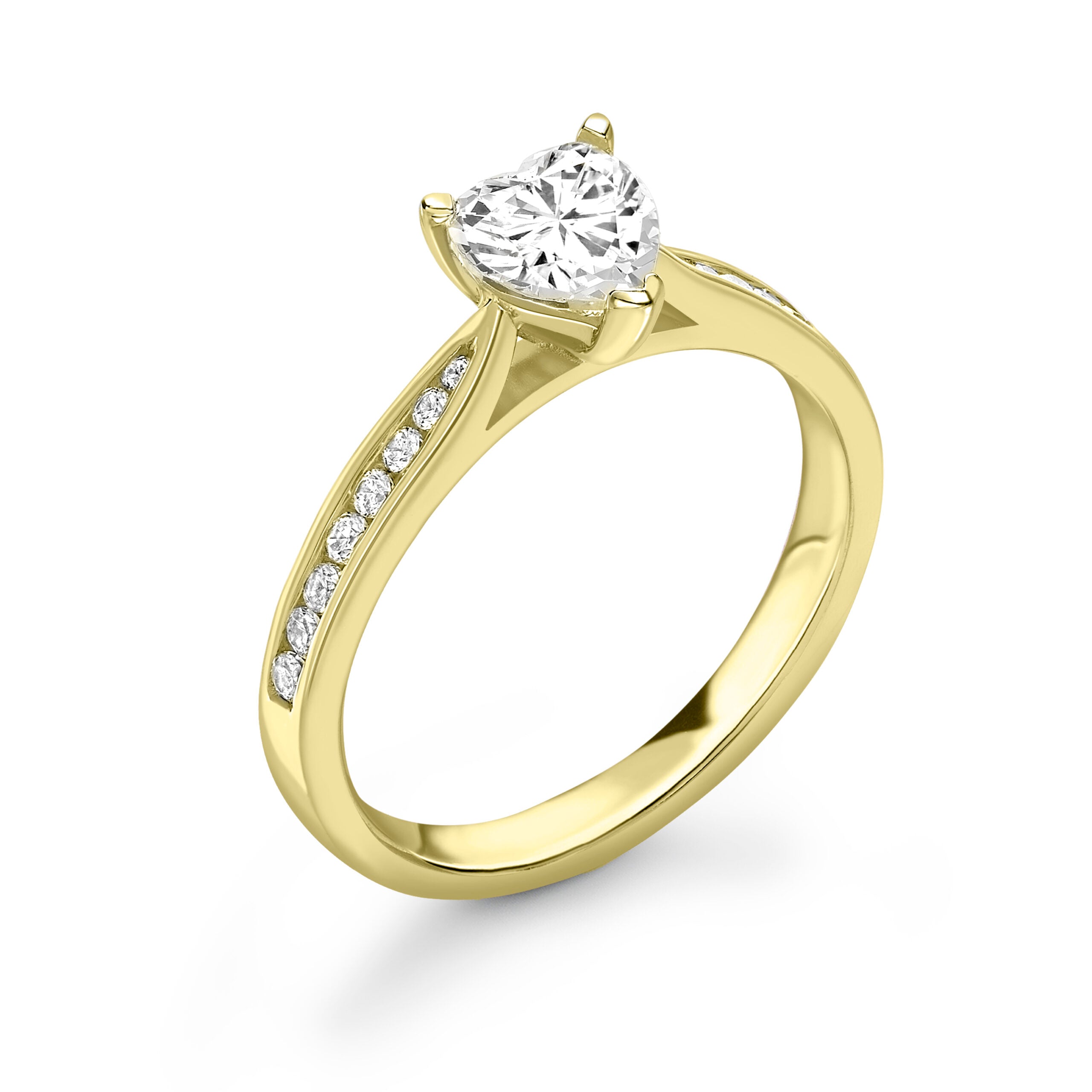 Heart Pave Diamond ring in Gold