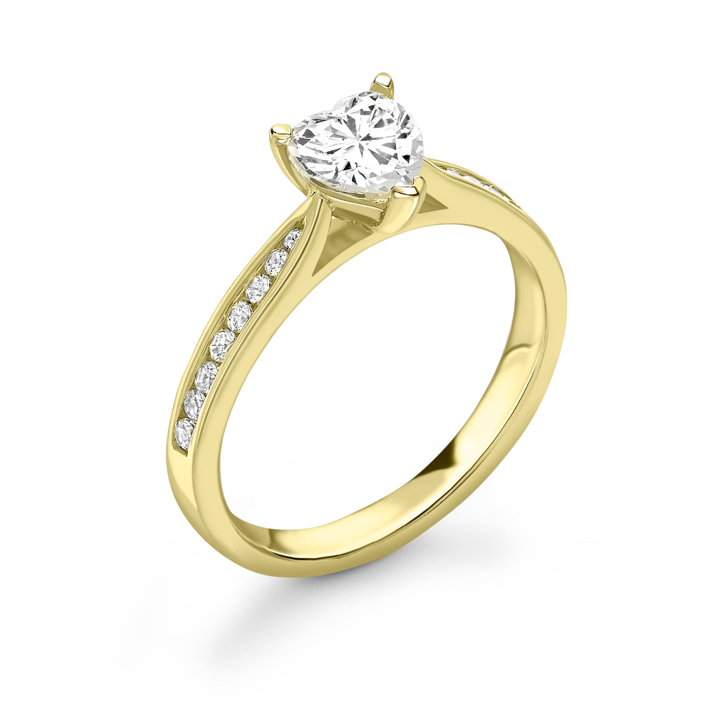 Heart Pave Diamond ring in Gold