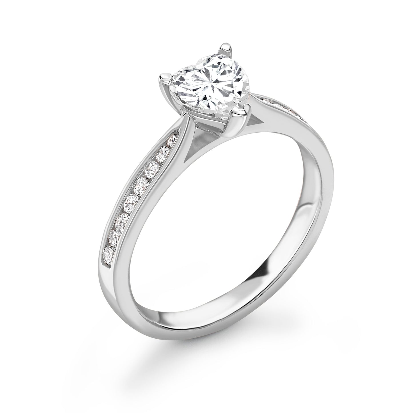 Heart Pave Diamond ring in White Gold