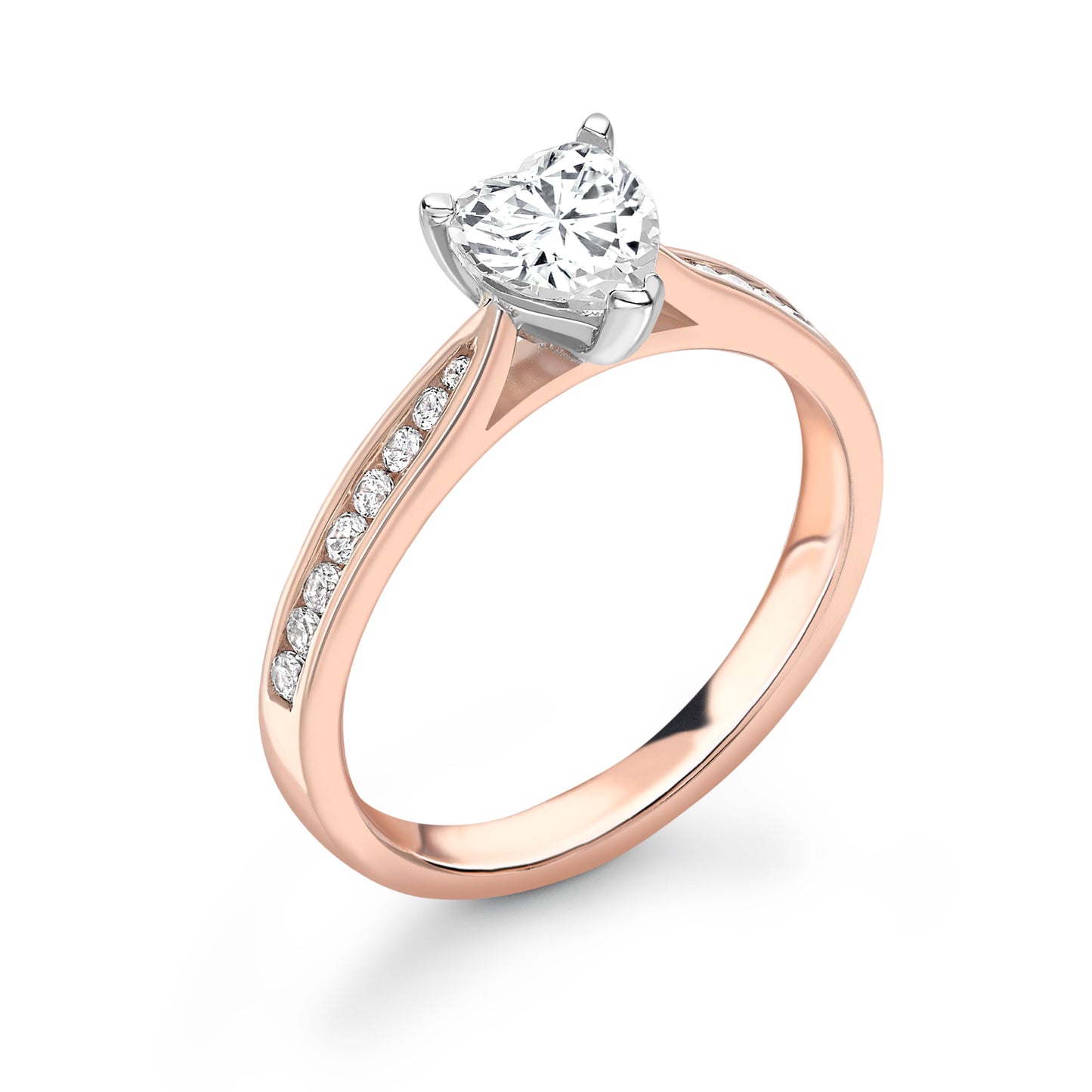 Heart Pave Diamond ring in Rose Gold