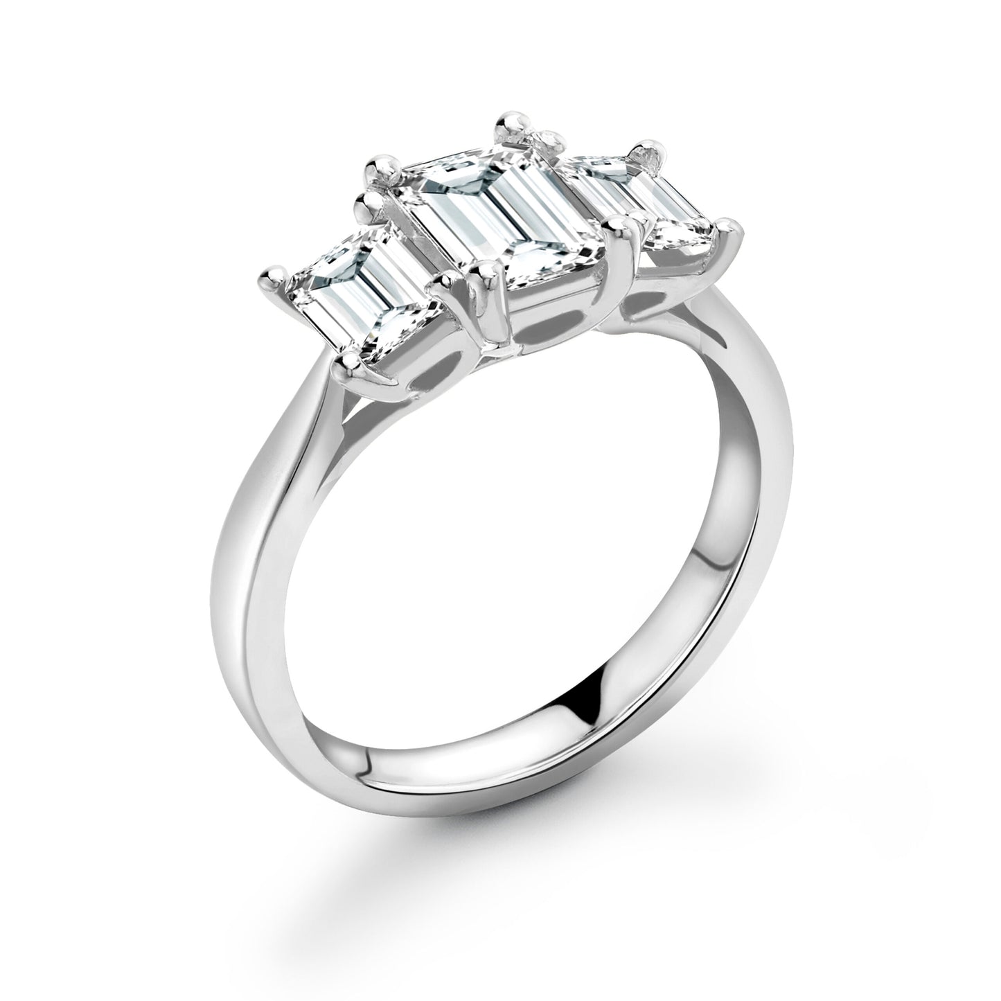 Emerald Trilogy Diamond ring in Platinum