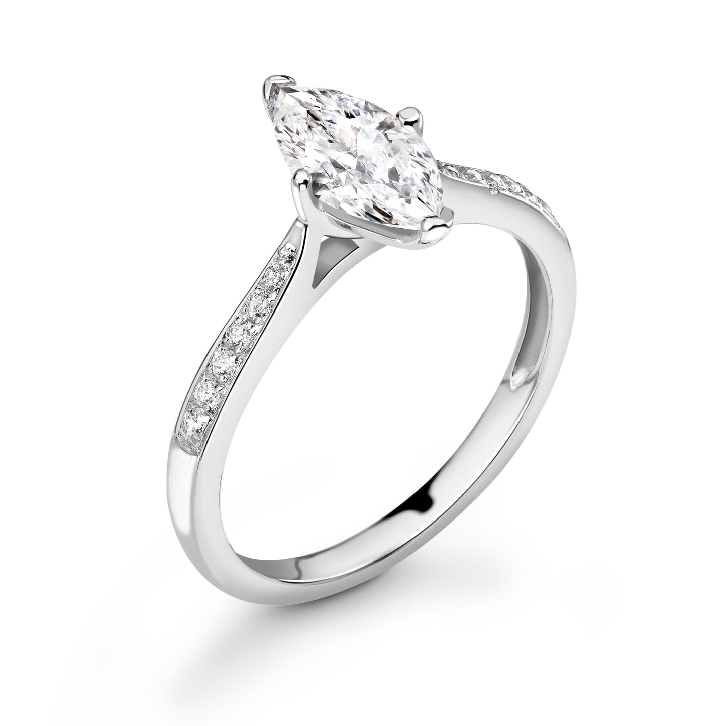 Marquise Pave Diamond ring in White Gold
