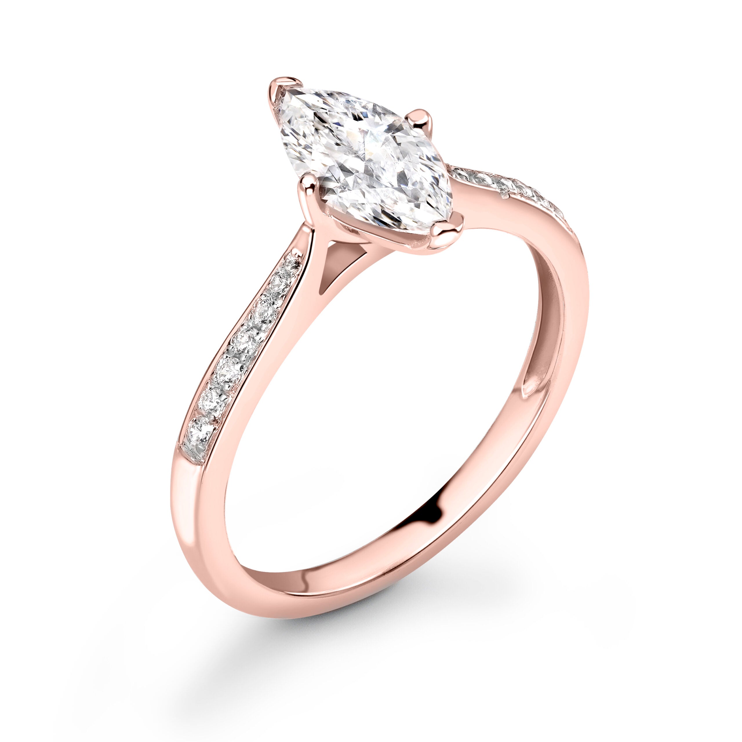 Marquise Pave Diamond ring in Rose Gold