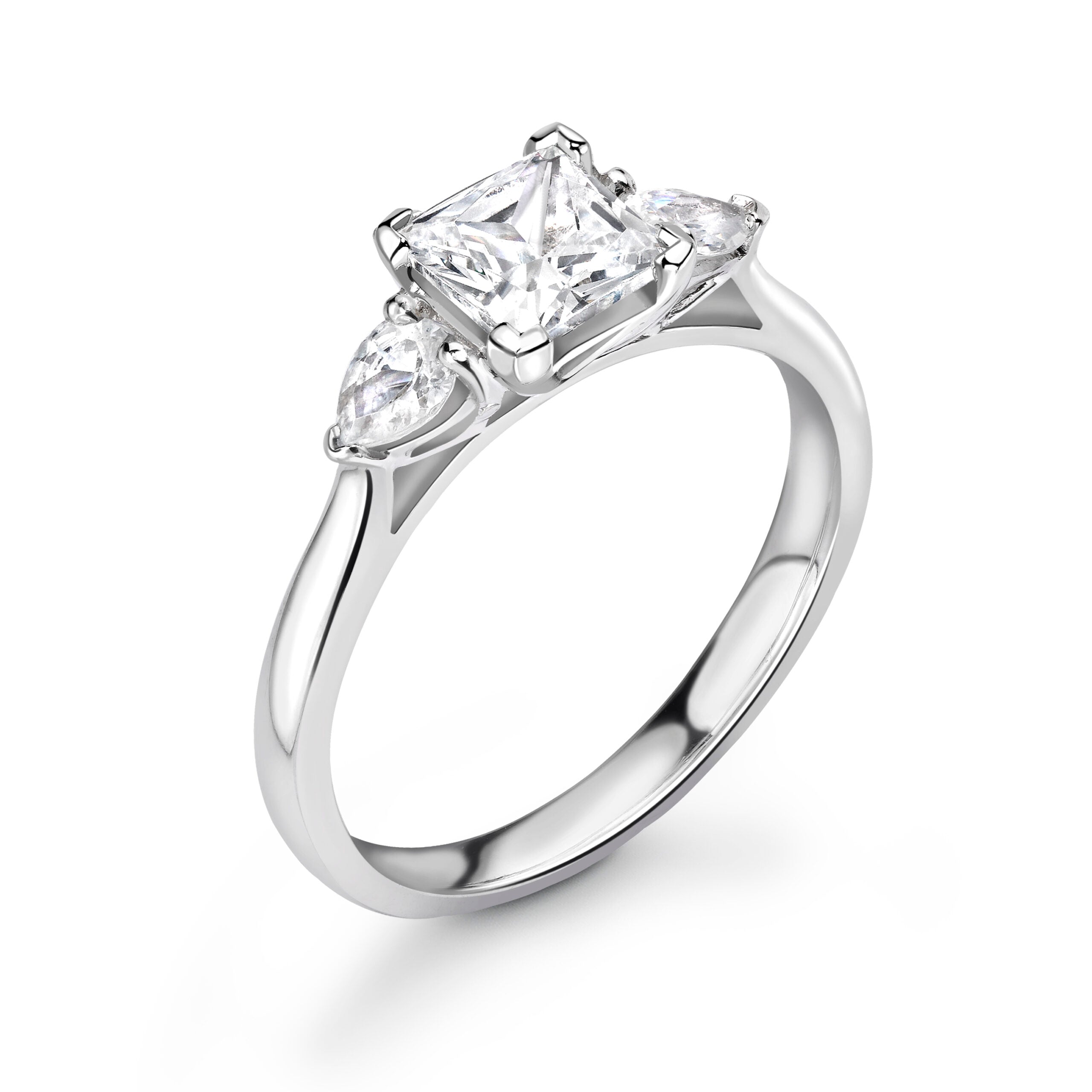 Princess Trilogy Diamond ring in White Gold