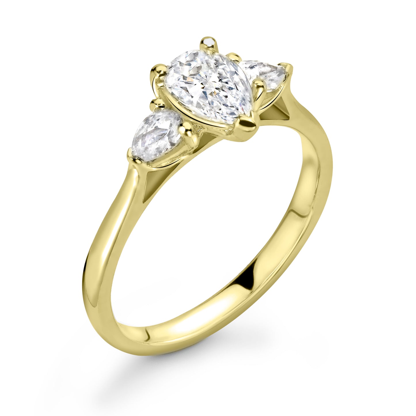Pear Trilogy Diamond ring in Gold