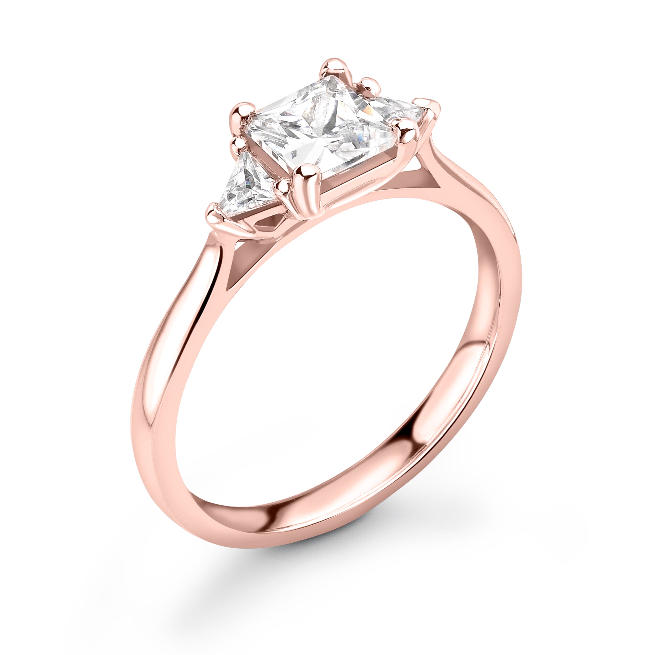 Princess Trilogy Diamond ring in Rose Gold