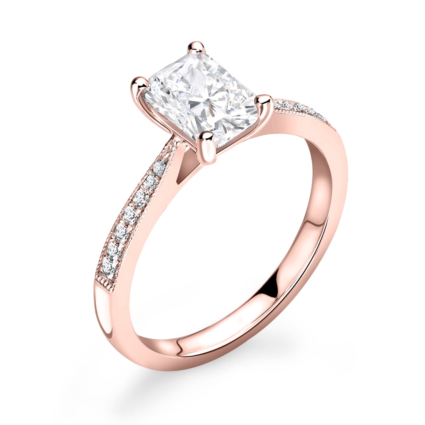 Emerald Pave Diamond ring in Rose Gold