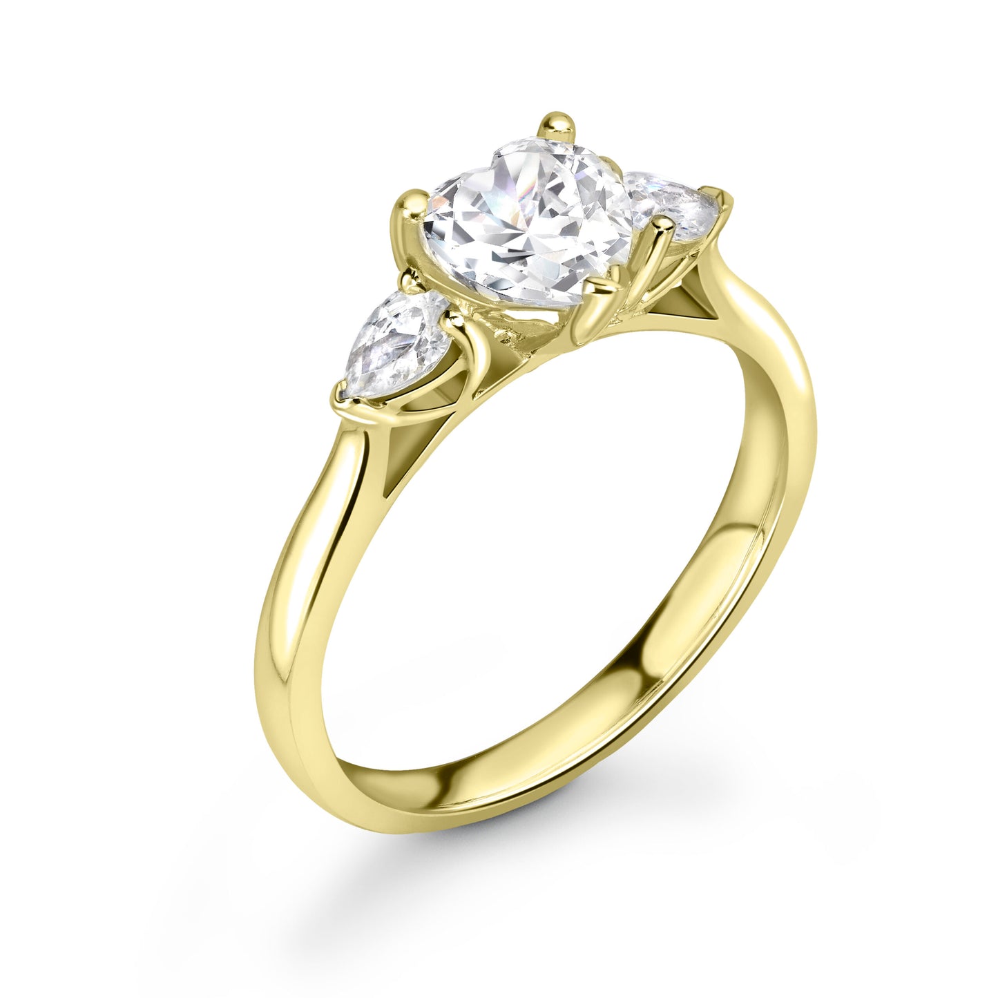 Heart Trilogy Diamond ring in Gold