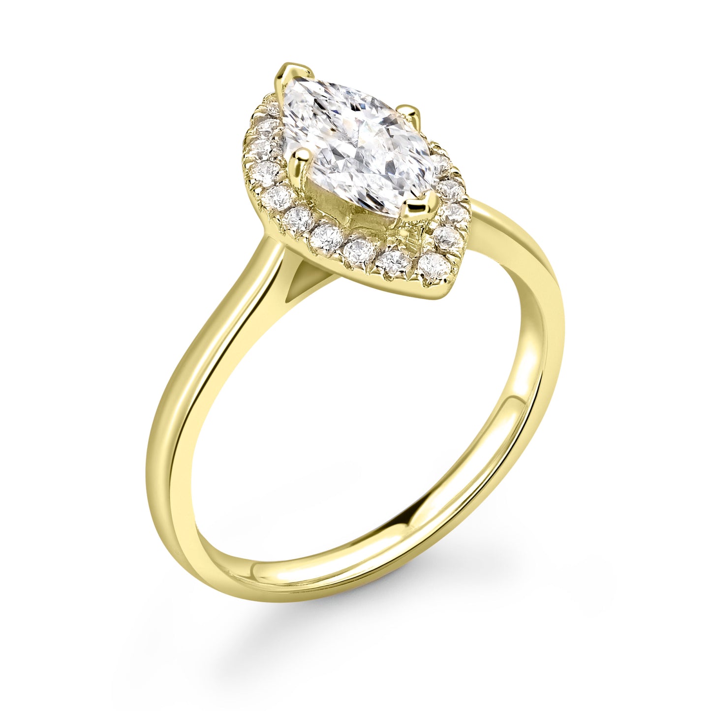 Marquise Halo Diamond ring in Gold