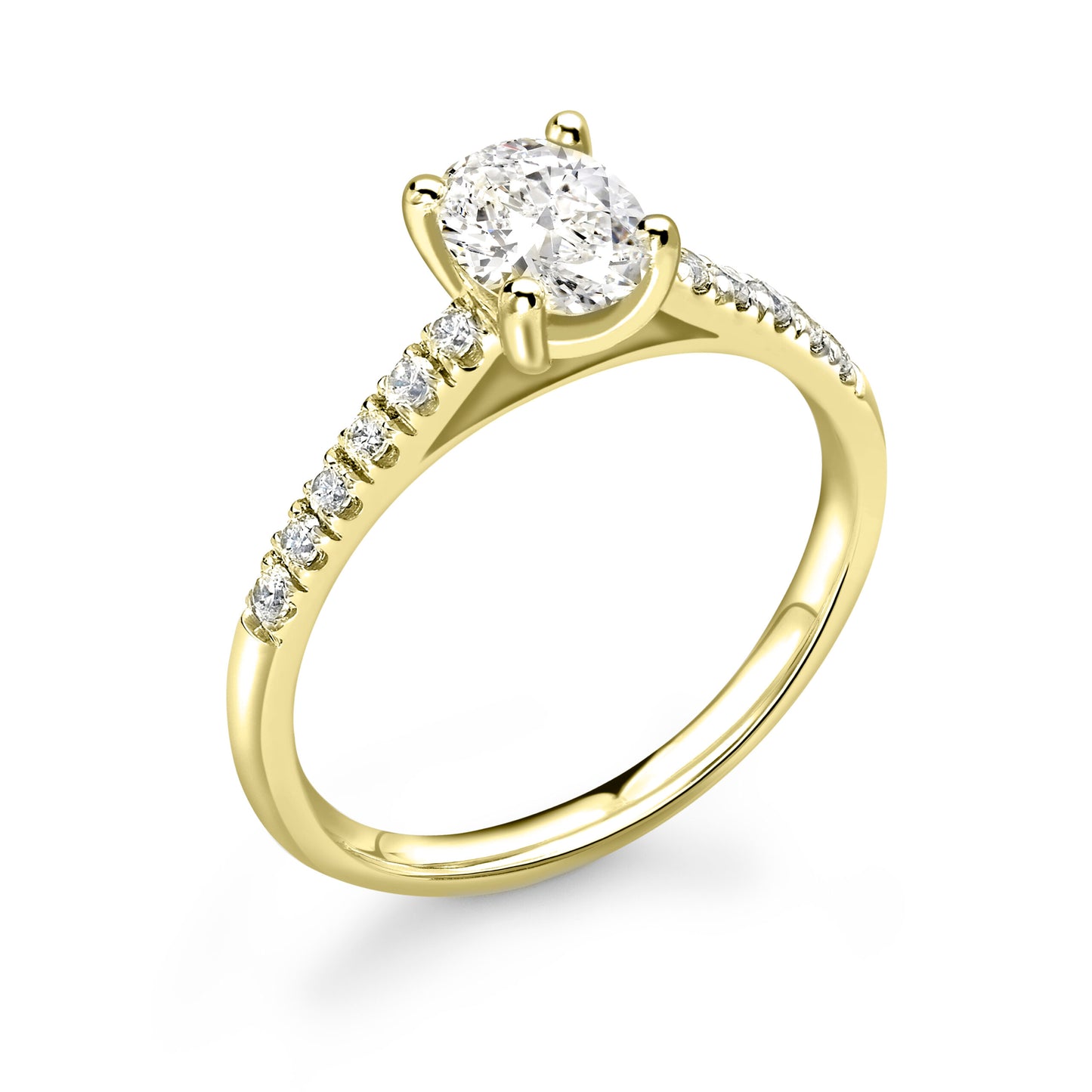 Oval Pave Diamond ring in Gold
