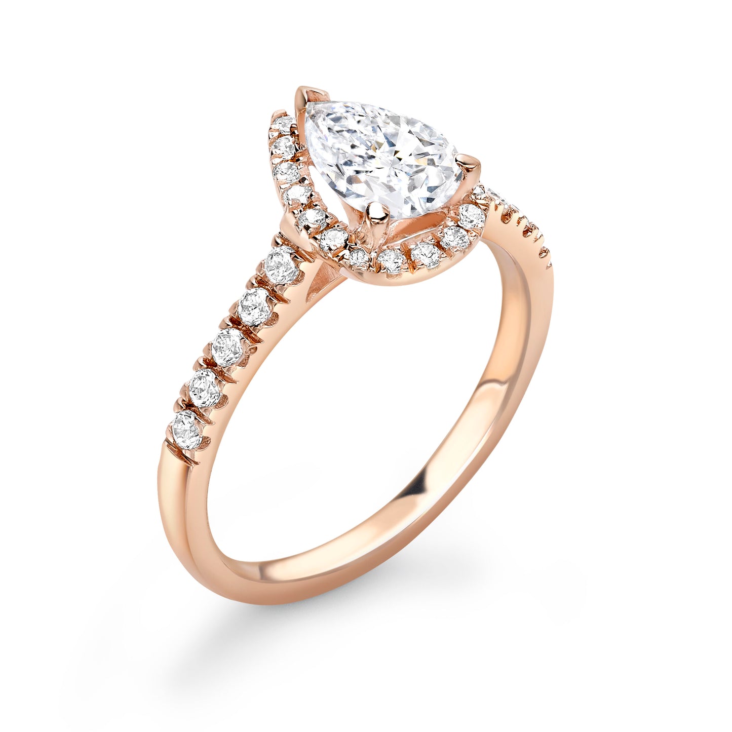Pear Cut Diamond Ring with Shoulder Stones